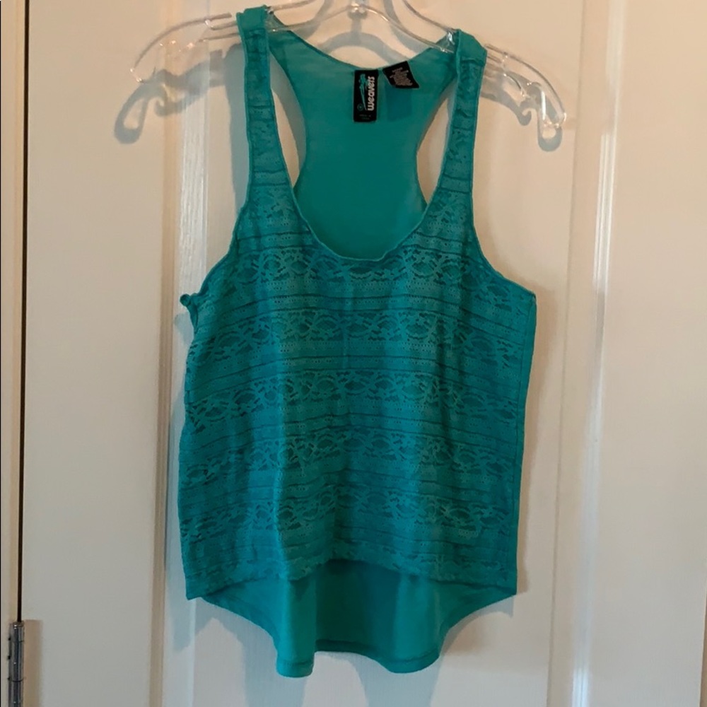 Teal racer back tee